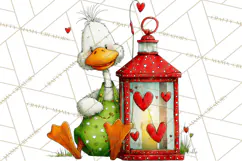 Valentine Goose Clipart PNG, Cute Watercolor Goose World Png Product Image 4