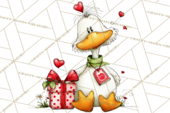 Valentine Goose Clipart PNG, Cute Watercolor Goose World Png Product Image 5