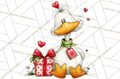 Valentine Goose Clipart PNG, Cute Watercolor Goose World Png Product Image 5