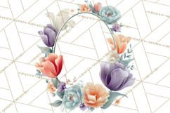 Soft Pastel Spring Floral Clipart, Pink Roses Tulips Png Product Image 2