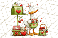 Valentine Goose Clipart PNG, Cute Watercolor Goose World Png Product Image 2