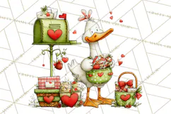 Valentine Goose Clipart PNG, Cute Watercolor Goose World Png Product Image 2