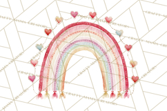 Valentine Boho Rainbow Clipart, Romantic Heart Rainbows PNG Product Image 2