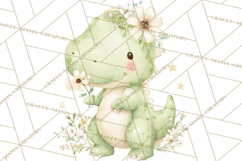 Cute Baby Dinosaurs Clipart PNG, Watercolor Dinosaur Product Image 2