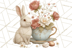 French Vintage Easter Bunny Clipart PNG, Soft Pastel Easter Product Image 2