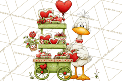 Valentine Goose Clipart PNG, Cute Watercolor Goose World Png Product Image 3