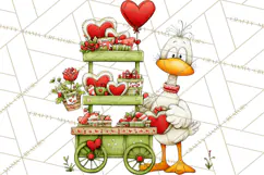 Valentine Goose Clipart PNG, Cute Watercolor Goose World Png Product Image 3