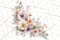 Soft Pastel Spring Floral Clipart, Pink Roses Tulips Png Product Image 3