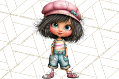 Retro Glam Kids Clipart PNG, Vintage Inspired Mini World Product Image 4