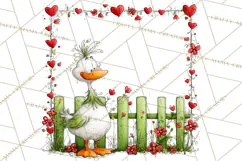 Valentine Goose Clipart PNG, Cute Watercolor Goose World Png Product Image 4