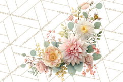 Soft Pastel Spring Floral Clipart, Pink Roses Tulips Png Product Image 5