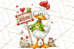 Valentine Goose Clipart PNG, Cute Watercolor Goose World Png Product Image 2