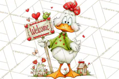 Valentine Goose Clipart PNG, Cute Watercolor Goose World Png Product Image 2