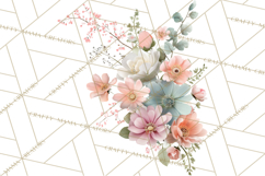 Soft Pastel Spring Floral Clipart, Pink Roses Tulips Png Product Image 2