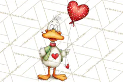 Valentine Goose Clipart PNG, Cute Watercolor Goose World Png Product Image 3