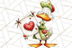 Valentine Goose Clipart PNG, Cute Watercolor Goose World Png Product Image 4