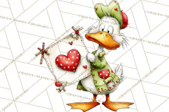 Valentine Goose Clipart PNG, Cute Watercolor Goose World Png Product Image 4