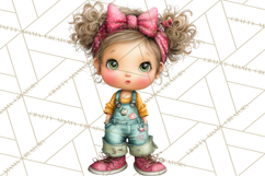 Retro Glam Kids Clipart PNG, Vintage Inspired Mini World Product Image 4