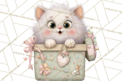 Valentine Cat Clipart PNG, Cute Valentine Cats, Kids Product Image 4