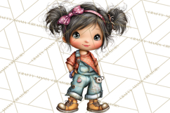 Retro Glam Kids Clipart PNG, Vintage Inspired Mini World Product Image 5