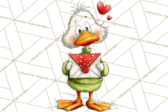 Valentine Goose Clipart PNG, Cute Watercolor Goose World Png Product Image 5