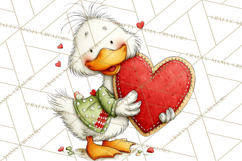 Valentine Goose Clipart PNG, Cute Watercolor Goose World Png Product Image 2