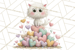 Valentine Cat Clipart PNG, Cute Valentine Cats, Kids Product Image 2
