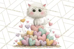 Valentine Cat Clipart PNG, Cute Valentine Cats, Kids Product Image 2