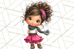 Retro Glam Kids Clipart PNG, Vintage Inspired Mini World Product Image 3