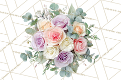 Soft Pastel Spring Floral Clipart, Pink Roses Tulips Png Product Image 3