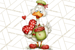Valentine Goose Clipart PNG, Cute Watercolor Goose World Png Product Image 4
