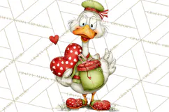 Valentine Goose Clipart PNG, Cute Watercolor Goose World Png Product Image 4