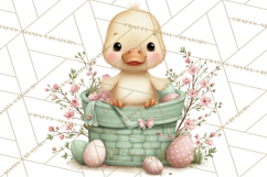 Easter Baby Animals in Baskets Clipart, Cute Lambs Png Product Image 4