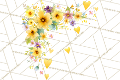 Watercolor Corner &amp; Border Clipart, Floral Frames, Heart Png Product Image 4