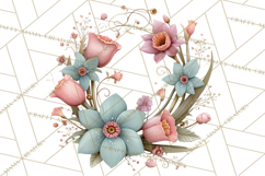Blooming Letters Clipart, Floral Alphabet Clip Art PNG Product Image 4