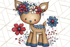 Patriotic Animals Clipart, Whimsical Red White Blue American Product Image 4