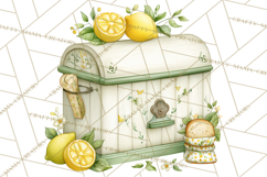 Farmhouse Lemon Kitchen Clipart, Lemon Kitchen Appliances Product Image 3