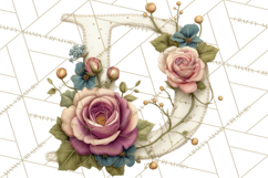 Blooming Letters Clipart, Floral Alphabet Clip Art PNG Product Image 3