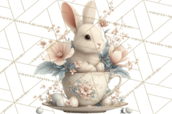 French Vintage Easter Bunny Clipart PNG, Soft Pastel Easter Product Image 3