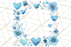 Watercolor Corner &amp; Border Clipart, Floral Frames, Heart Png Product Image 3