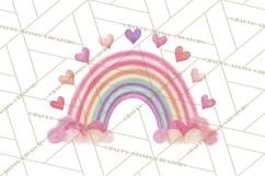 Valentine Boho Rainbow Clipart, Romantic Heart Rainbows PNG Product Image 3