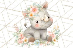 Safari Baby Animals Clipart PNG, Cute Pastel Watercolor Png Product Image 3