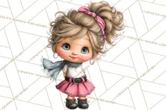 Retro Glam Kids Clipart PNG, Vintage Inspired Mini World Product Image 4