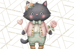 Valentine Cat Clipart PNG, Cute Valentine Cats, Kids Product Image 5