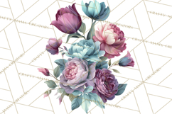 Soft Pastel Spring Floral Clipart, Pink Roses Tulips Png Product Image 5