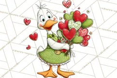 Valentine Goose Clipart PNG, Cute Watercolor Goose World Png Product Image 5