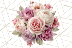 Soft Pastel Spring Floral Clipart, Pink Roses Tulips Png Product Image 2