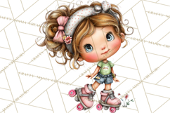 Retro Glam Kids Clipart PNG, Vintage Inspired Mini World Product Image 2