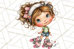 Retro Glam Kids Clipart PNG, Vintage Inspired Mini World Product Image 2