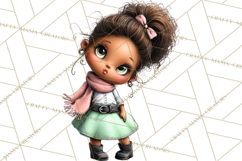 Retro Glam Kids Clipart PNG, Vintage Inspired Mini World Product Image 3